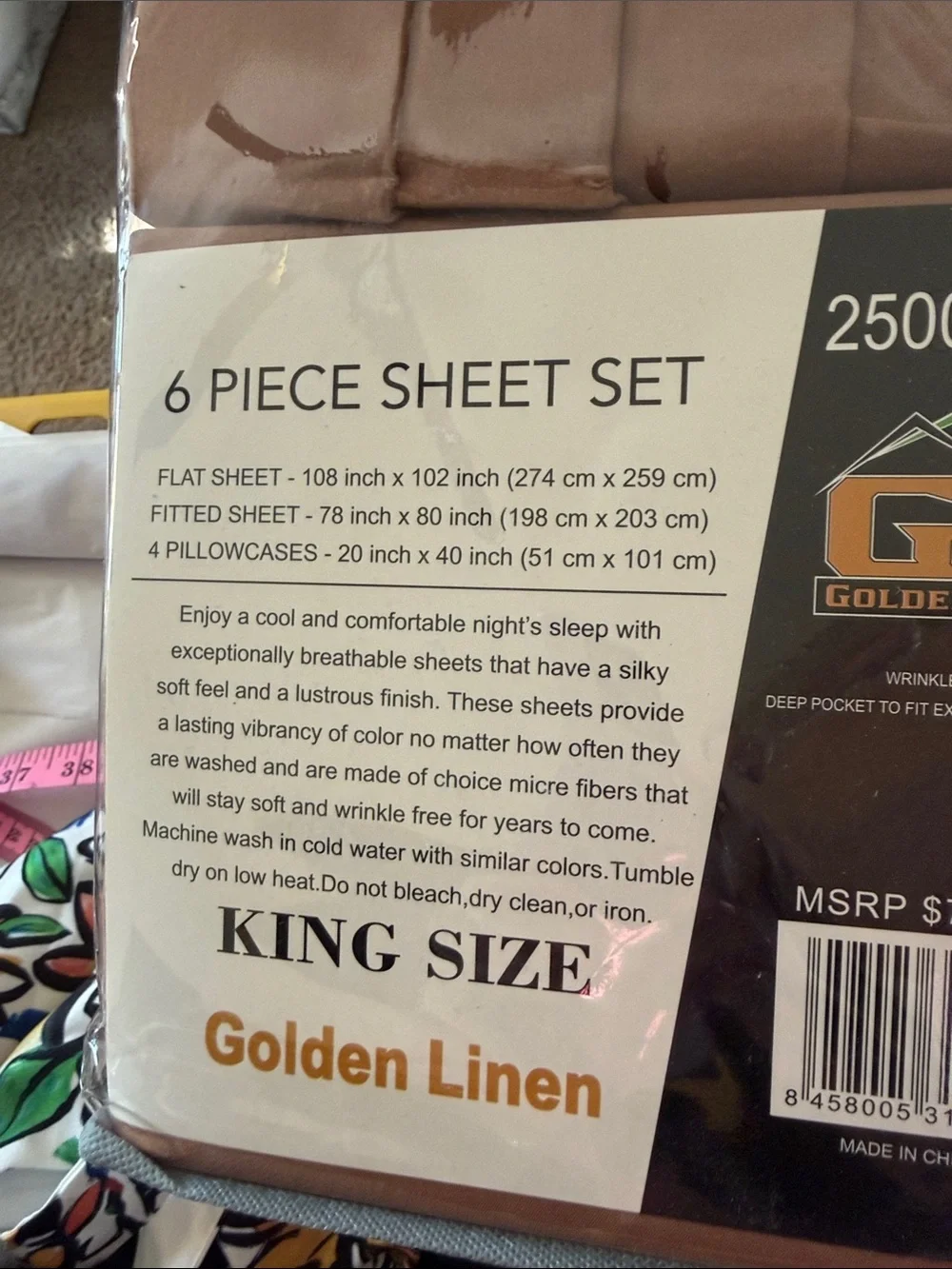 King 6-Piece Sheet Set in Brown - 2500 Series
